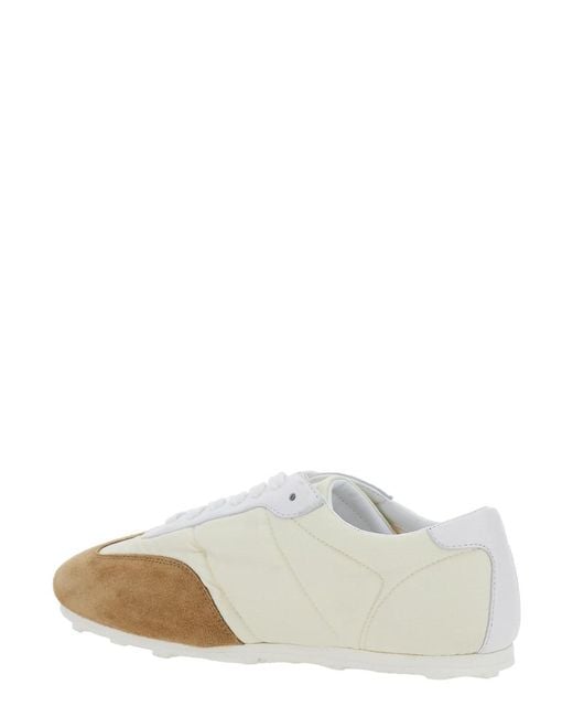 Marni White Sneakers With Suede Details And Lettering Logo