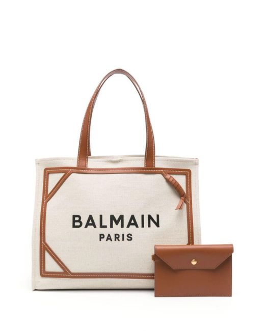 Balmain Natural 'B-Army' Shopper Bag With Logo