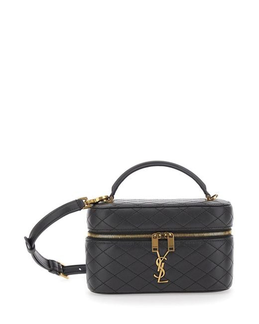 Saint Laurent Black Shoulder Bag 'Gaby' With Leather Details For
