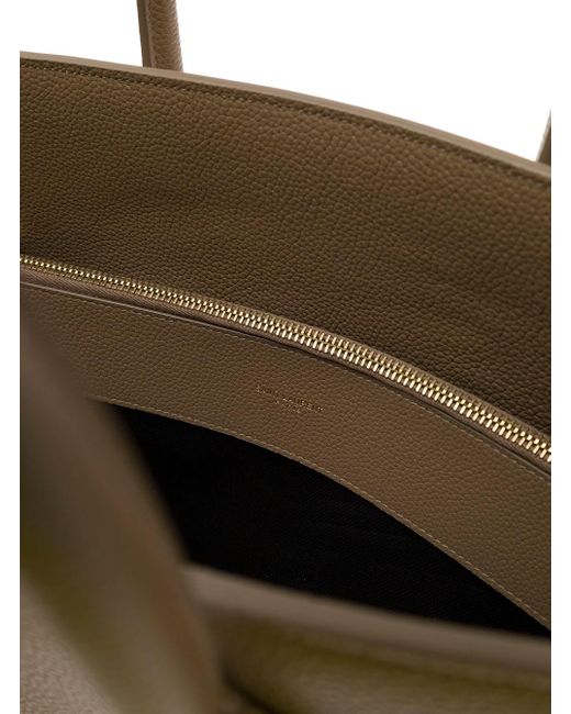 Saint Laurent Brown 'a Sac De Jour' Slim Bag With Shoulder Strap In Grained Leather for men