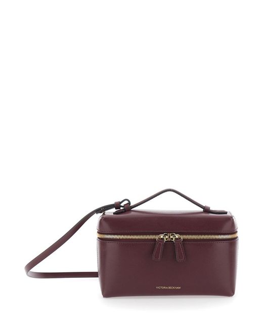 Victoria Beckham Purple 'Vanity' Crossbody Bag With Adjustable Strap And Logo Lettering On The Front