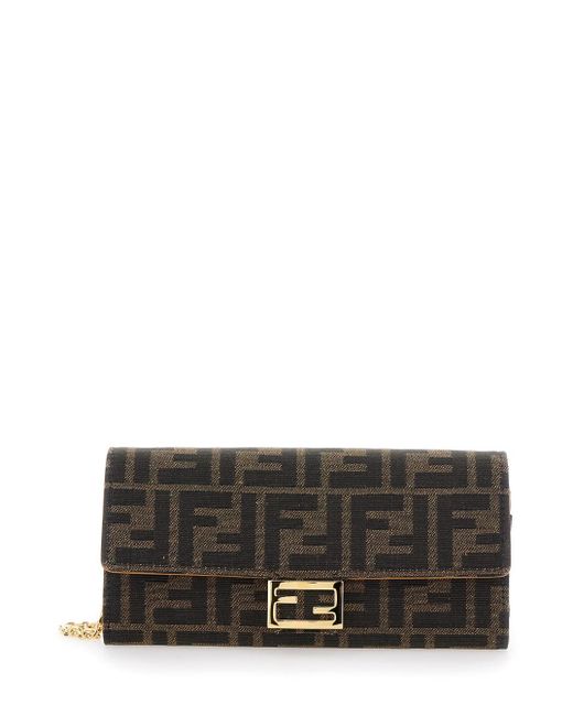 Fendi Gray Â€Œcontinentalâ€ Mini Bag With All-Over Ff Pattern
