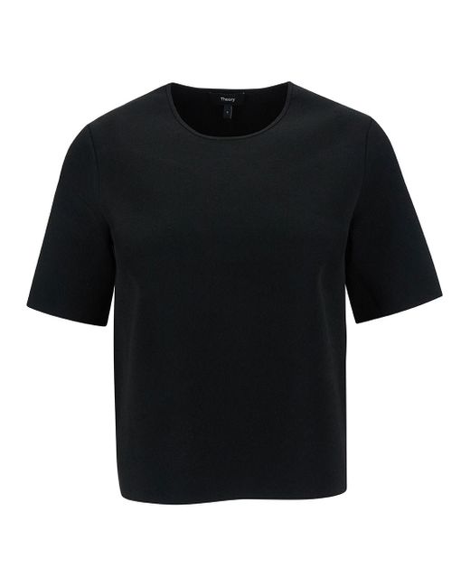 T-Shirt Con Scollo A U di Theory in Black