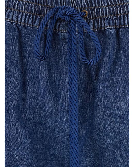 Valentino Blue Shorts With Welt Pockets And Front Closure