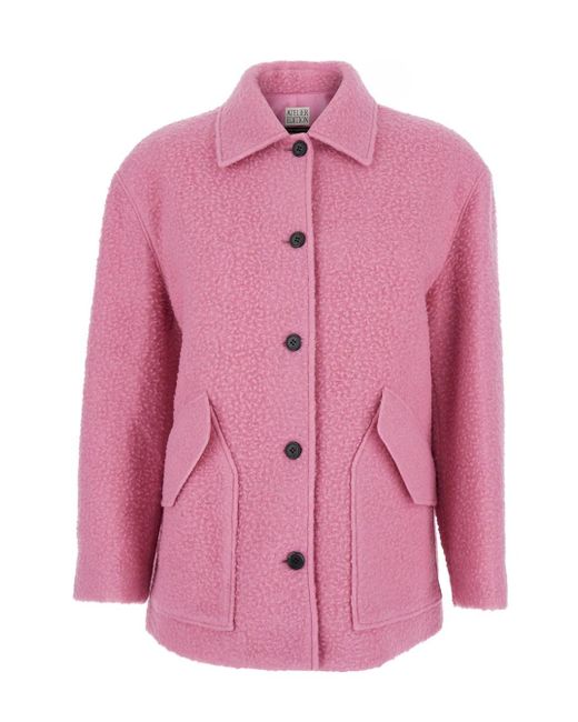 Giubbotto Con Colletto Classico E Due Tasche Diagonali di ATELIER EDITION in Pink