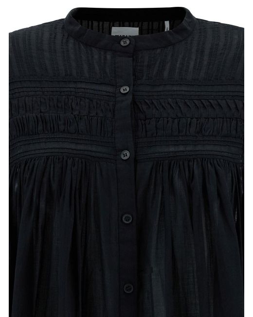 Isabel Marant Black Pleated Shirt With Buttons