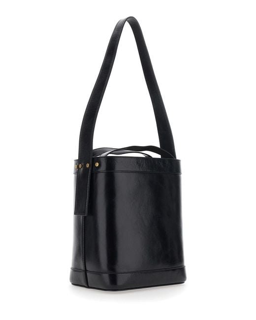 Versace Black Bucket Bag With Leather Handle