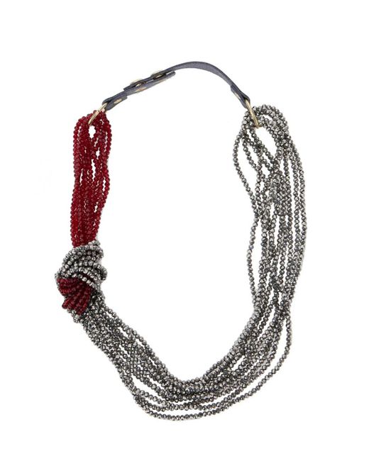 Collana Con Design Di Perline E Cinturino di Antonelli in Metallic