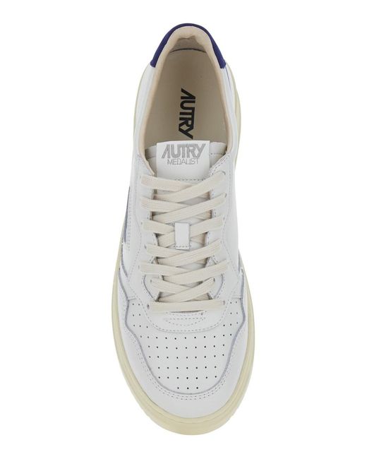 Autry White 'Medalist Low' And Sneakers With Contrast Pull-Tab In for men