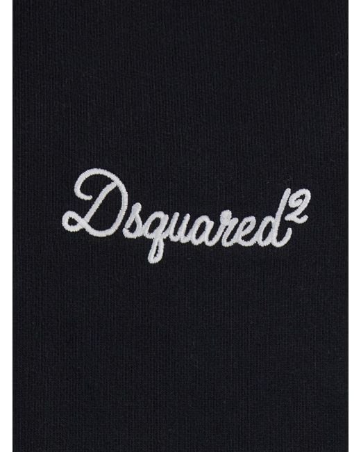 DSquared² Blue Hoodie With Drawstring Hood And Logo Lettering On The Front for men