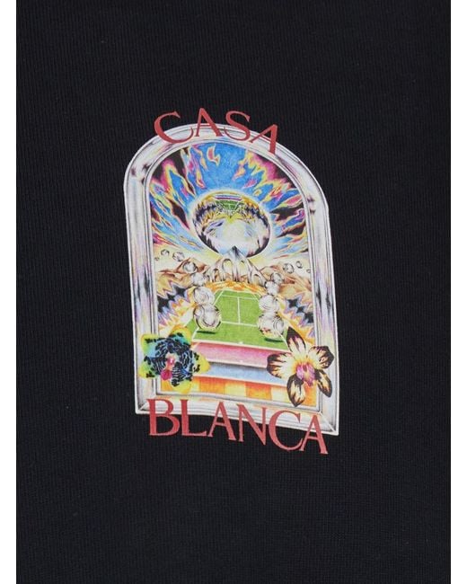 Casablanca Black T-Shirt With Logo Detail On The Front And Maxi Logo On The Back for men