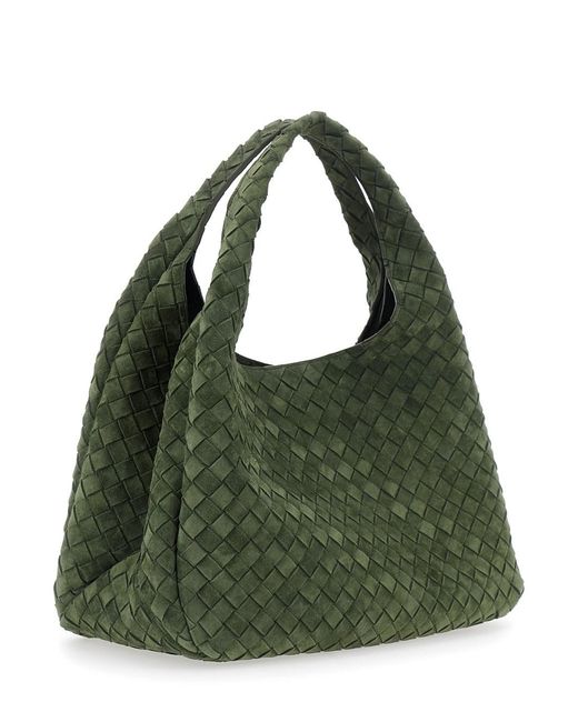 Bottega Veneta Green 'Campana' Large Shoulder Bag With Top Handle And
