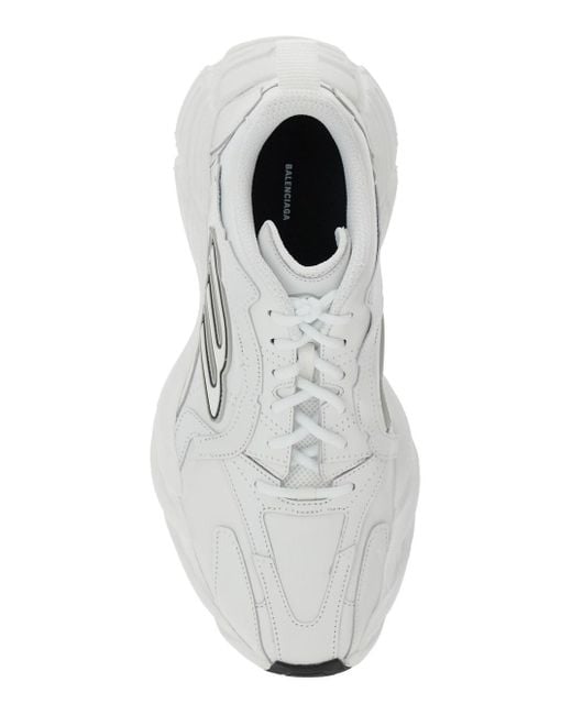 Balenciaga White 'Monday' Low Top Sneakers With Logo Detail And Emboss for men