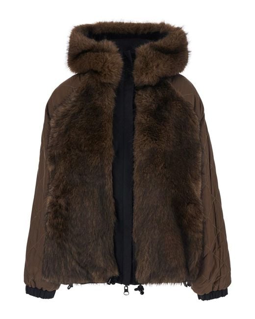 VALENTINI 1972 Black Reversible Parka With Hood And Two Patch Pockets