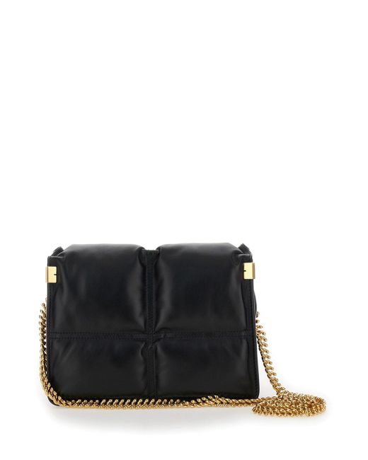 Burberry Black Snip Quilted Chain-link Crossbody Bag