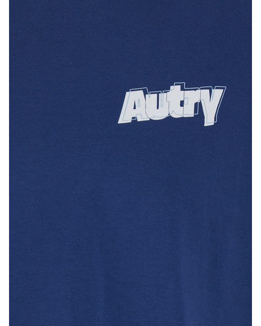 Autry Blue Crew Neck T-Shirt for men