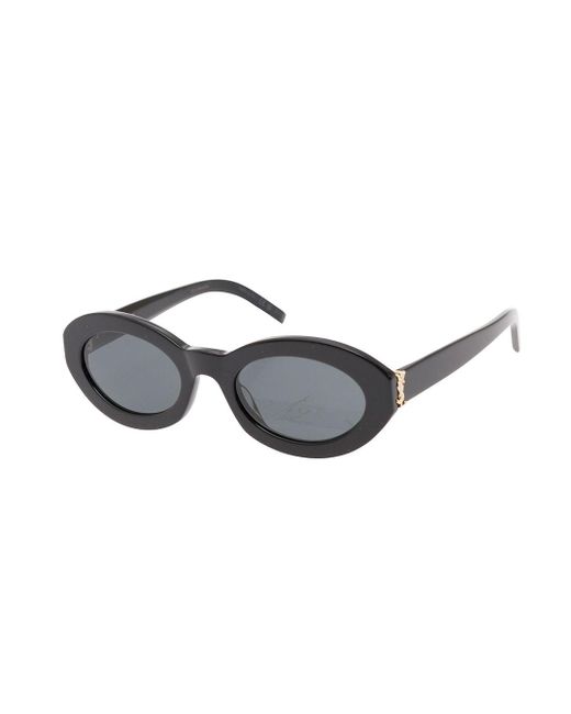 Saint Laurent Black 'Sl M136' Sunglasses With Cassandre