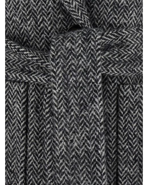 Valentino Gray Coat With Notched Collar And Long Sleeves