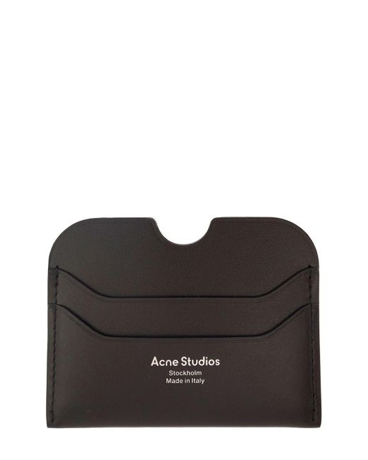 Acne Black Card Holder With Laminated Logo