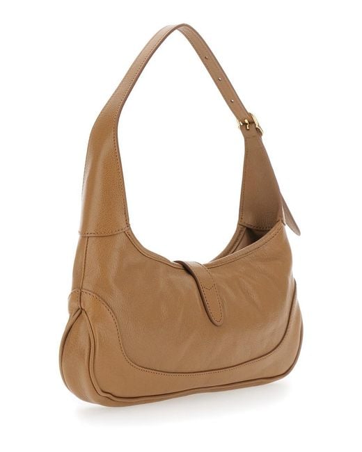 Gucci Brown 'Jackie 1961' Shoulder Bag With Clasp Closure And Adjustable Strap