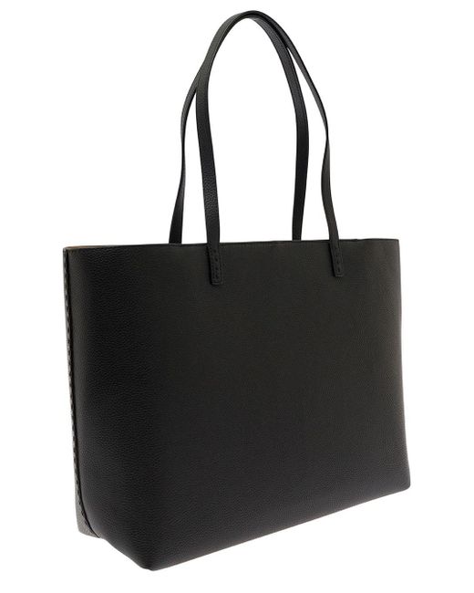 Tory Burch Black 'Mcgraw' Tote Bag Wit Double T Detail
