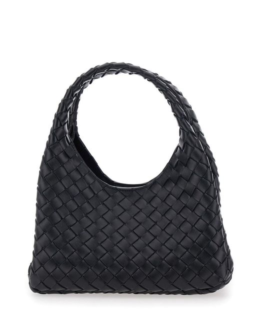 Bottega Veneta Black 'Campana' Small Shoulder Bag With Drawstring Clos