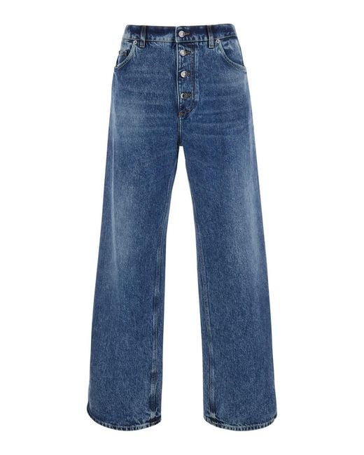 Dolce & Gabbana Blue Dolce & Gabbana Jeans With Applied Logo Patch On The Back for men