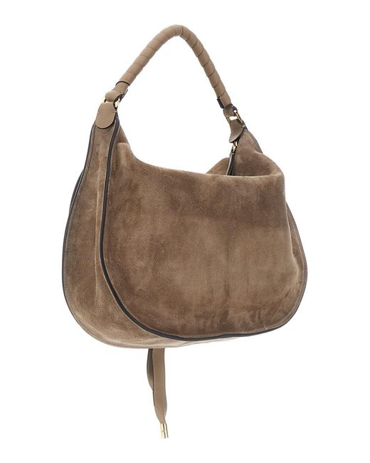Chloé Brown Chloã 'Marcie Medium' Shoulder Bag With Logo Lettering On The Front