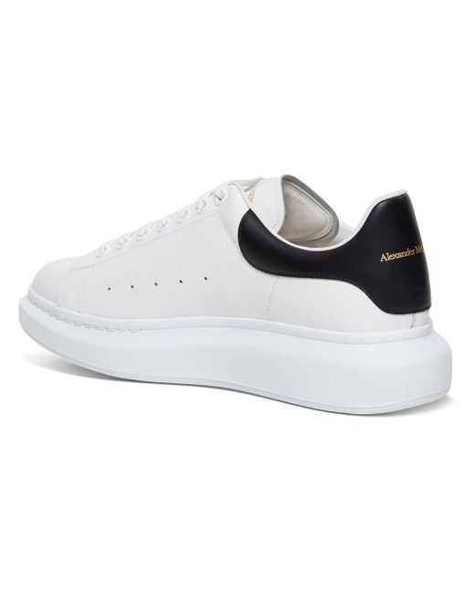Alexander McQueen White And Black Leather Oversize Sneakers Man for Men |  Lyst