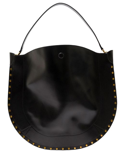 Isabel Marant Black 'Oskan Hobo' Shoulder Bag With Studs Trim