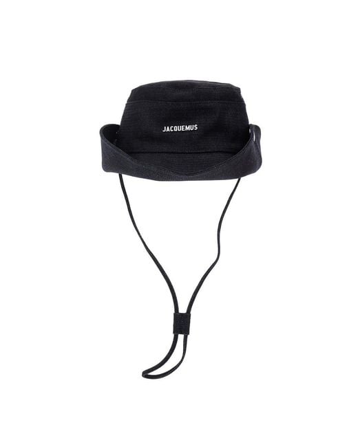 Jacquemus Blue 'Le Bob De-Nimes' Bucket Hat With Logo Lettering On The Front And Adjustable Strap for men