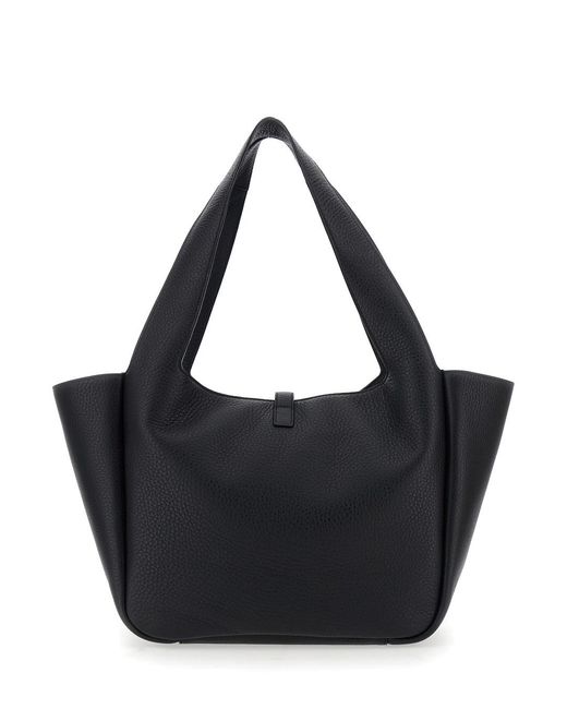 Saint Laurent Black Tote Bag With Cassandre Hook Closue