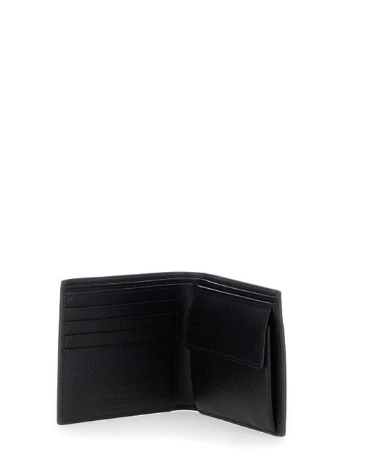Portafoglio Bi-Fold Con Logo Lettering Sul Fronte di Saint Laurent in Black da Uomo