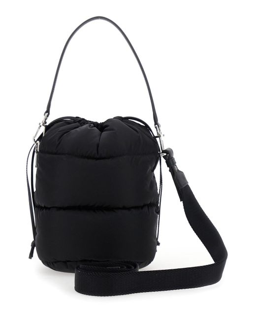 Moncler Black 'Karadoc' Handbag With Drawstring Closure And Logo Patch On The Front