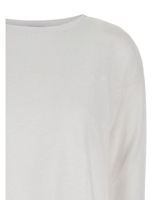 Camicia Con Scollo A Barchetta di Allude in White