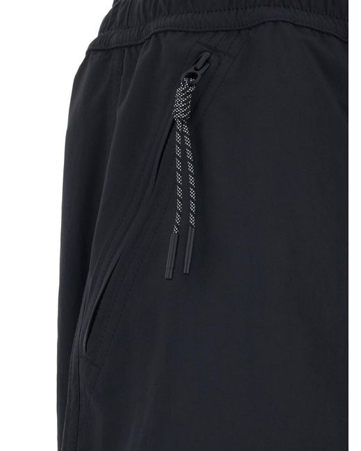 Moncler Blue Bermuda Shorts With Elastic Waist And Logo Patch On The Rear for men