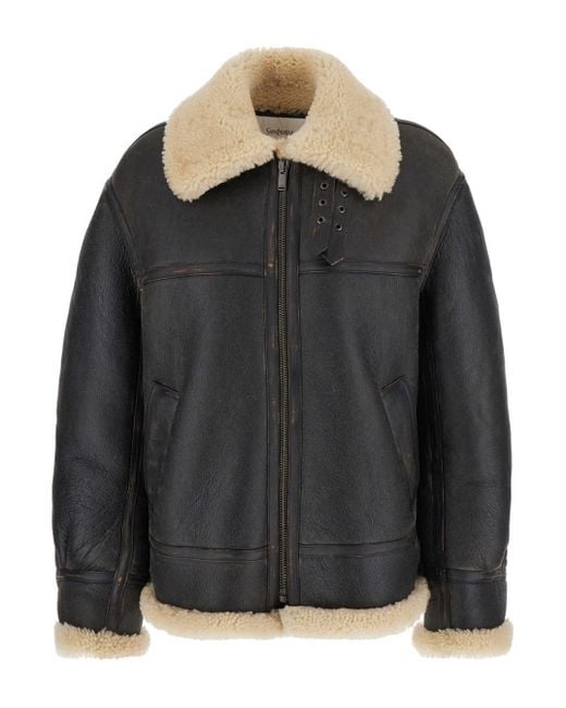 Bomber "Aviator" di Saint Laurent in Black