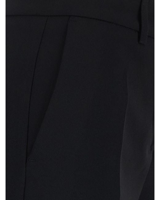 Le Plain Black Pants With Belt Loops And Hidden Front Closure