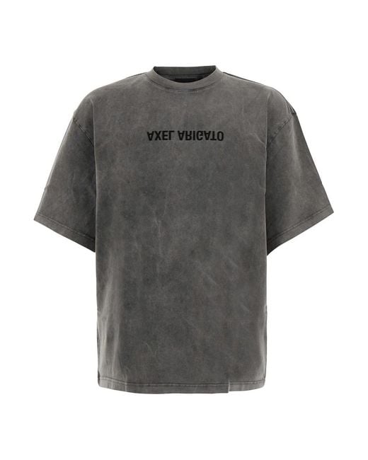 Axel Arigato Gray Distort T-Shirt With Washed Effect And Cotton, Colo for men