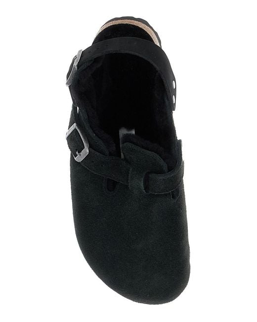Birkenstock Black 'Tokio' Mules With Engraved Logo