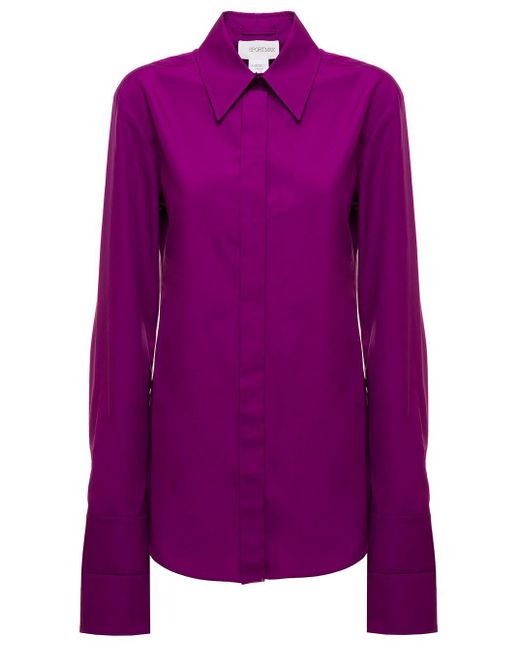 Camicia taranto in cotone donna di Sportmax in Purple