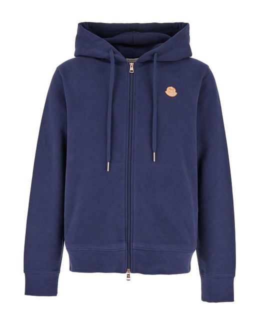 Moncler Genius Blue Sweatshirt With Drawstring Hood And Logo Patch On for men
