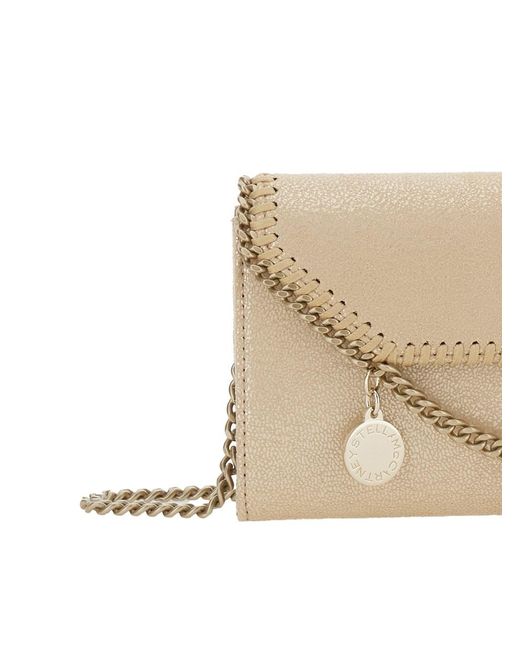 Stella McCartney Natural 'Falabella' Colored Crossbody Bag With Chain-Link Shoulder Strap And Logo Pendant On The Front