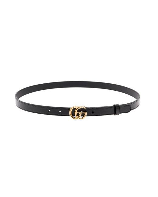 Gucci Belt With gg Buckle In Smooth Leather Woman in Black Lyst