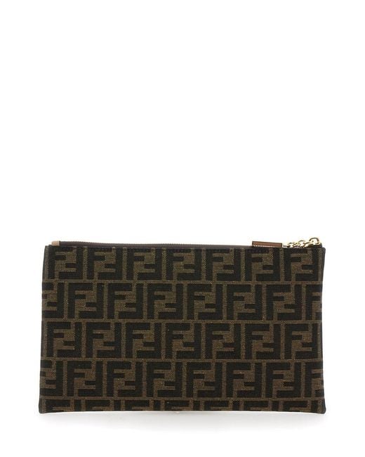 Fendi Black 'Medium Baguette' Flat Pouch