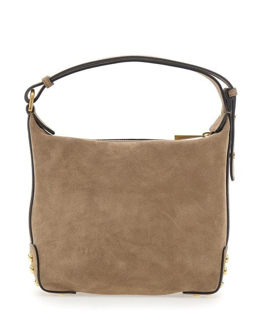 Tod's Brown Sacca Mini Gommino Metallico