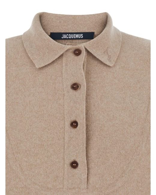 Jacquemus Natural 'La Maille Vareuse Pallone' Sweater With Polo Shirt St