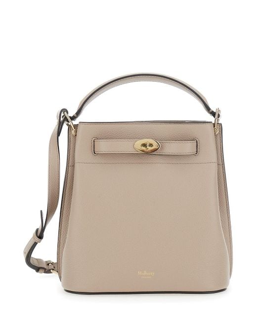 Mulberry Natural 'Small Islington' Bucket Bag With Twist Lock Closure