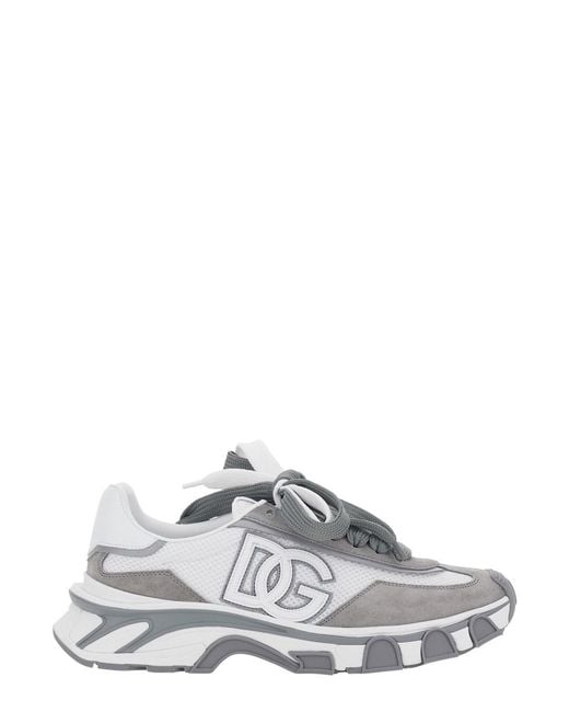 Dolce & Gabbana White Coutryroad Low Top Sneakers Patch Logo On The Tongue And Maxi Side for men