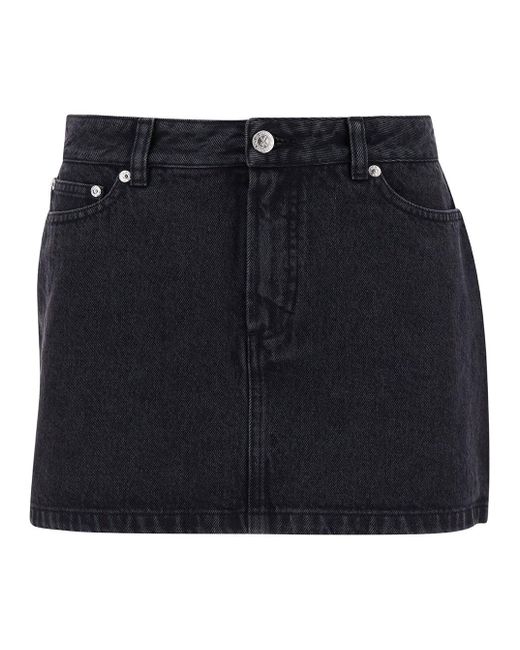 A.P.C. Black Five-Pocket Mini-Skirt